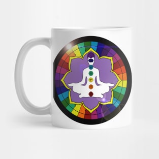 Rainbow Mandala with Man Chakras Mug